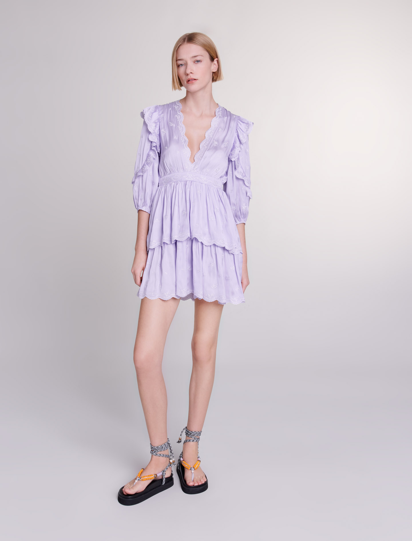 Short pleated dress - Purple