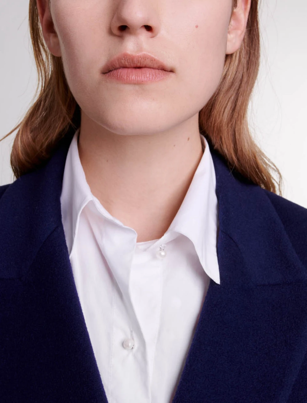 Long wool blend coat - Navy