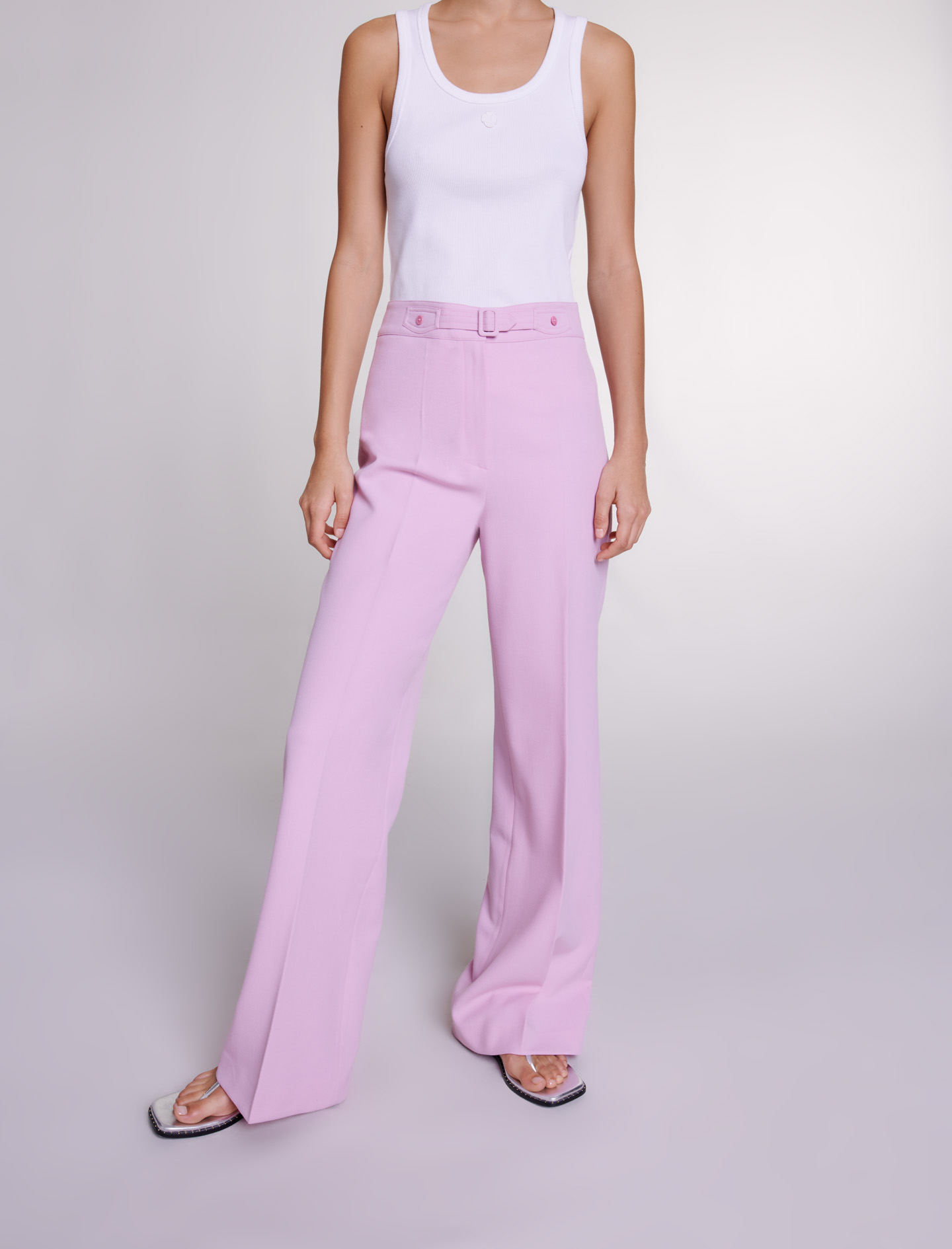 Wide leg suit trousers - Pink