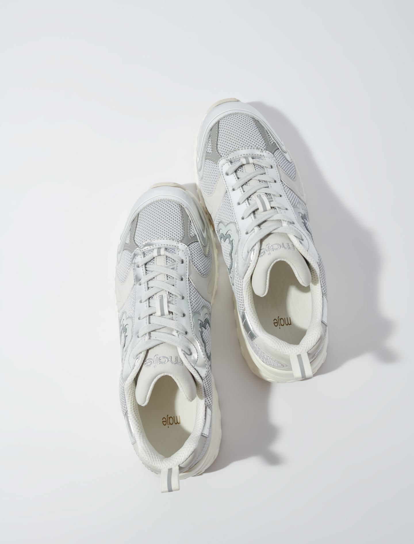 Bi material sneakers - Silver