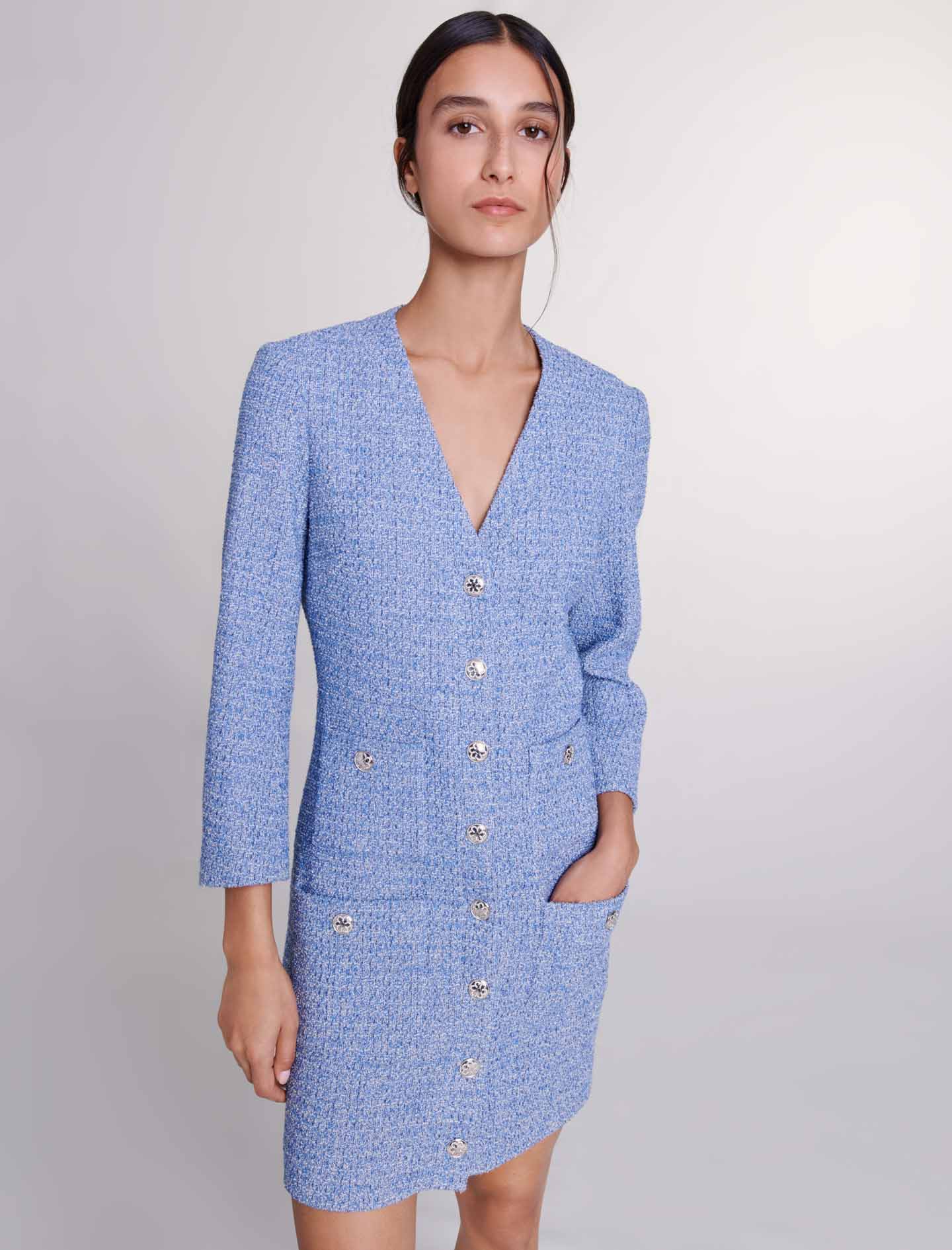 Short tweed dress - Blue