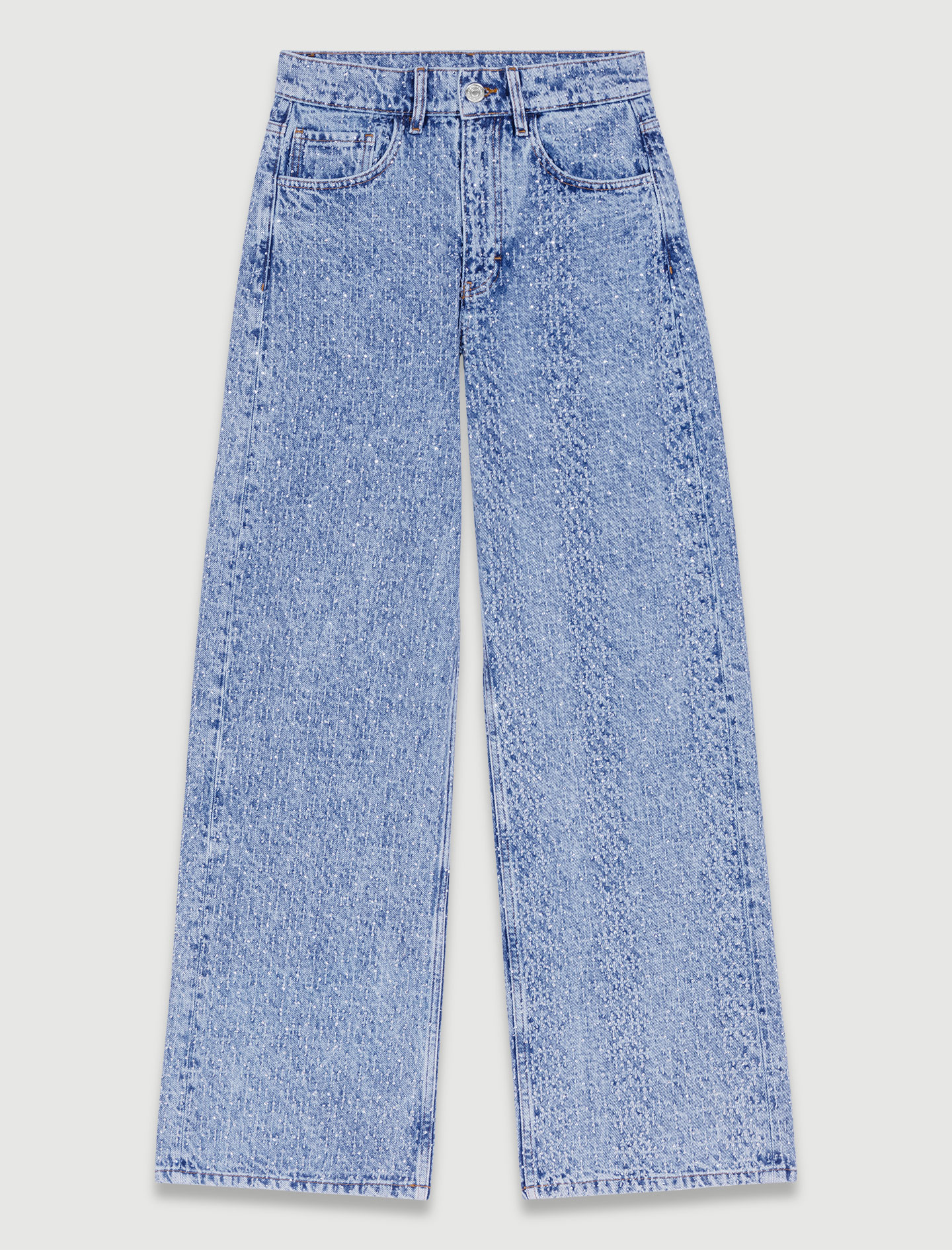 Rhinestone faded jeans - Blue