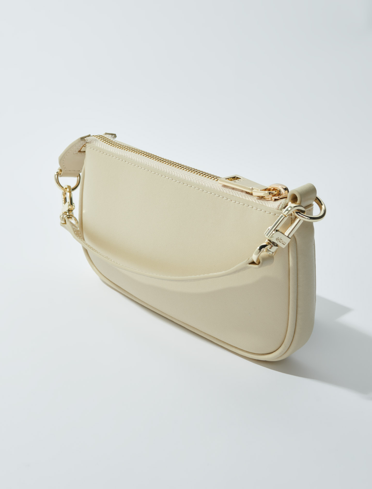 Leather small Clutch bag - White
