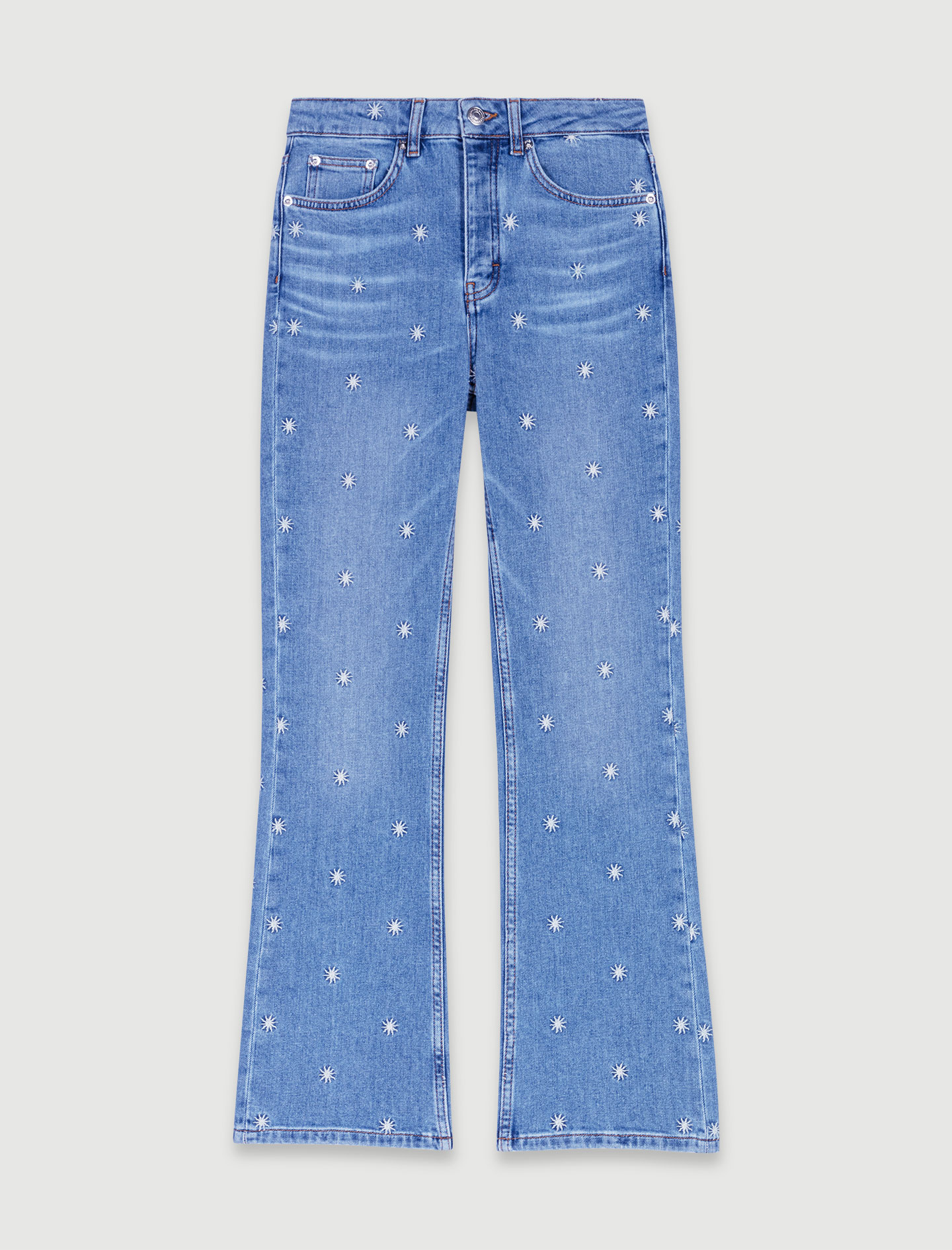 Sun embroidered denim jeans - Blue