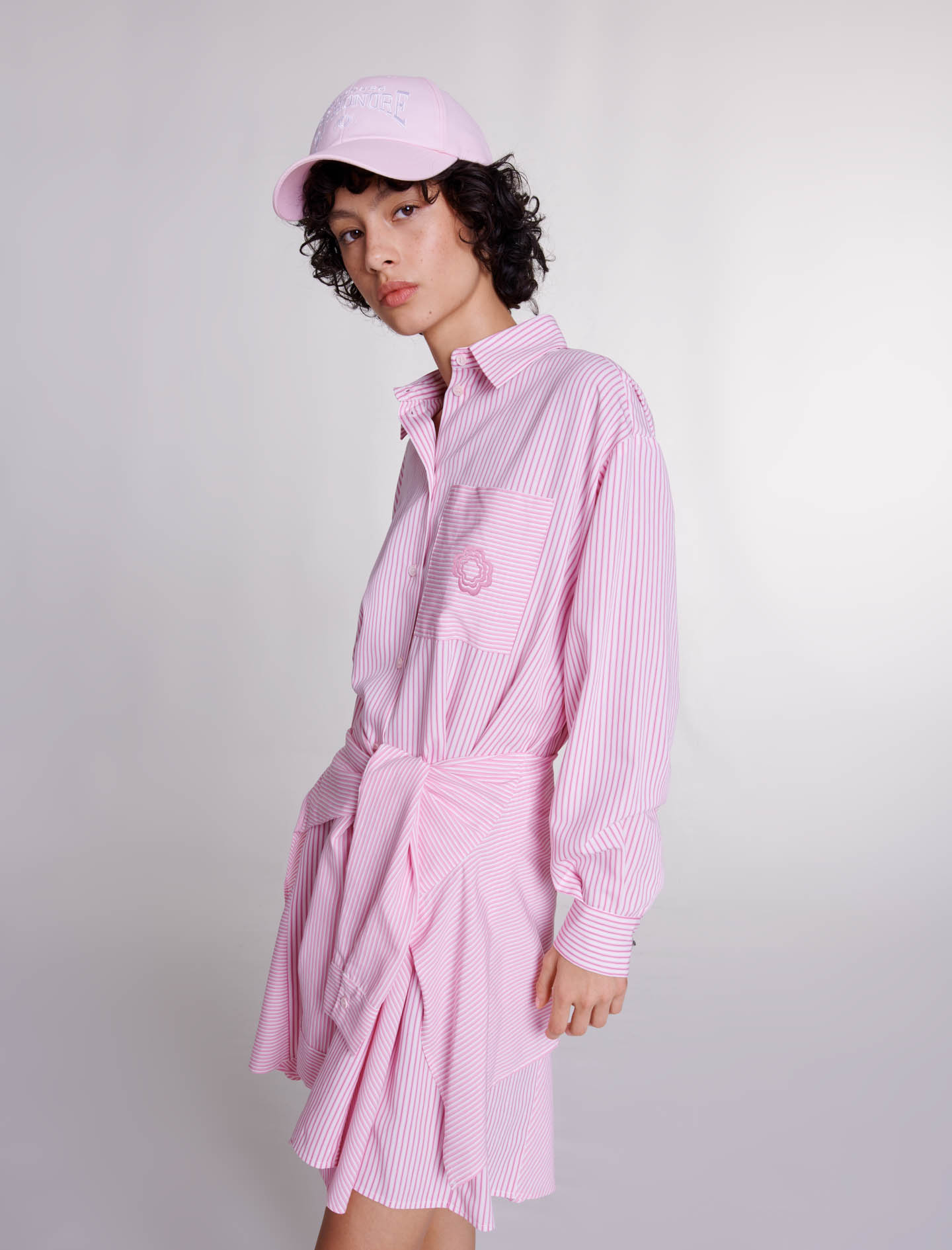 Striped shirt dress - Pink