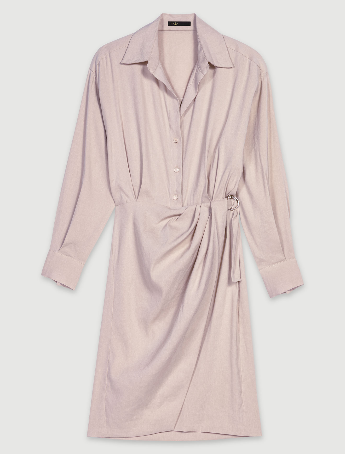 Linen midi dress - Beige