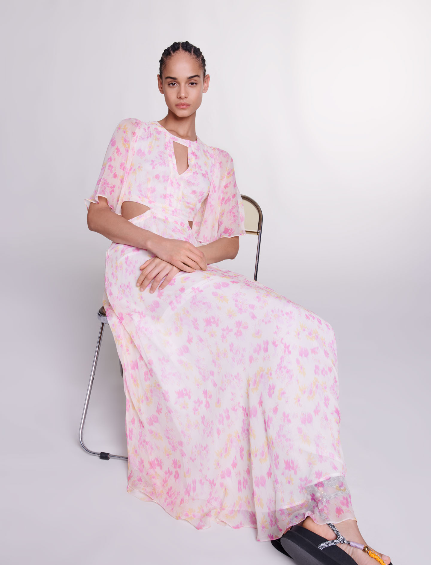 Floral print maxi dress  - Pink