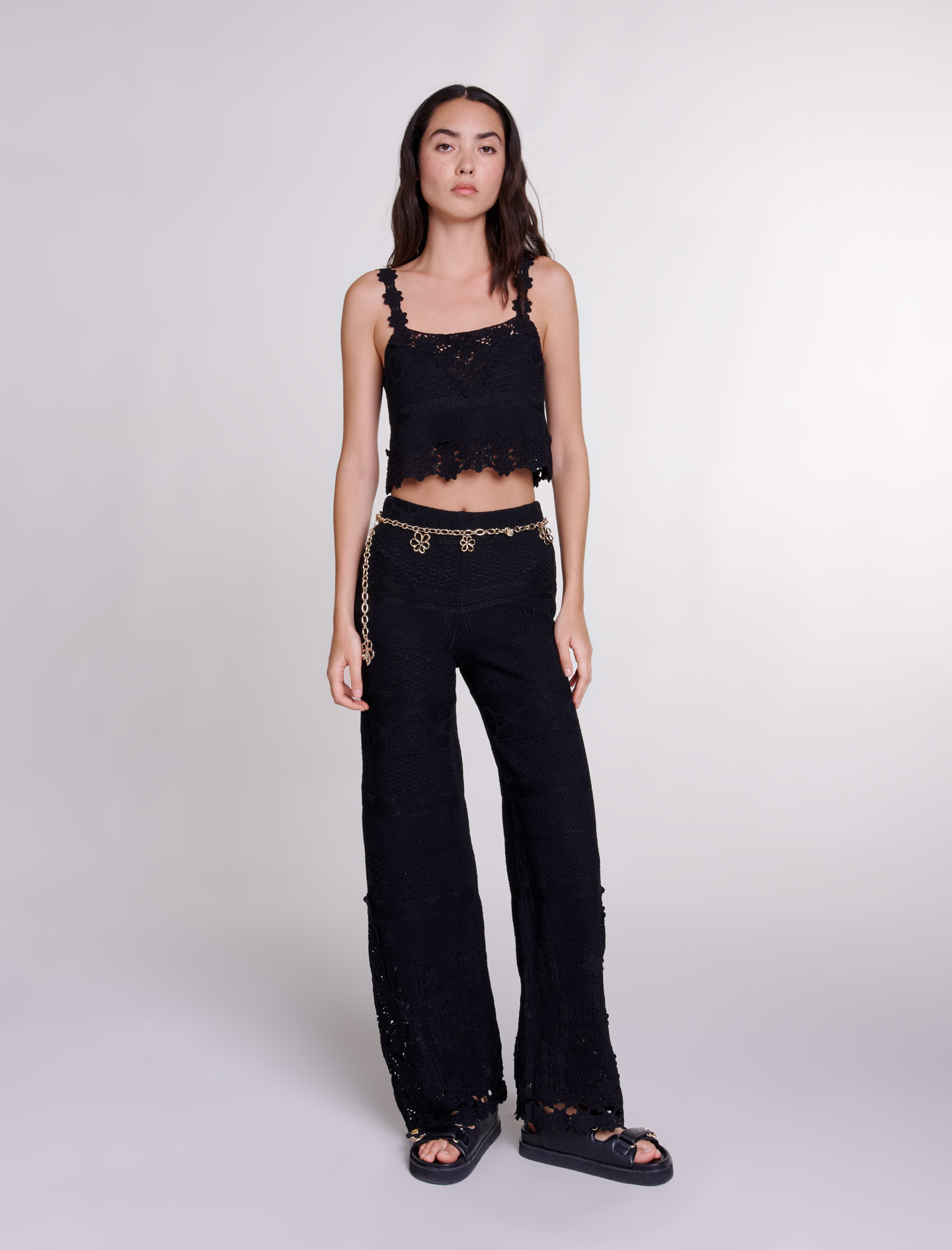 Crochet trousers - Black