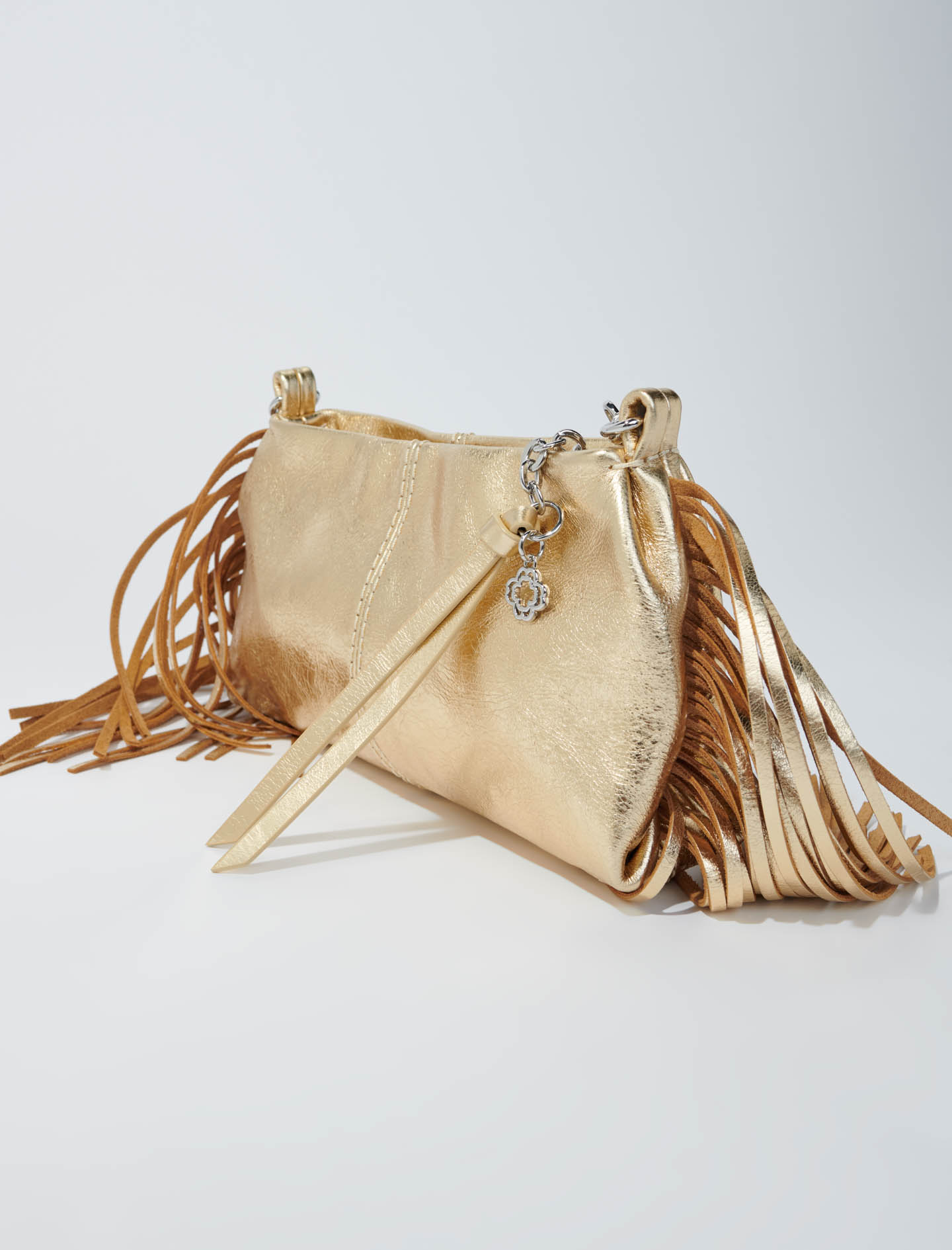 Metallic leather Miss M clutch - Gold