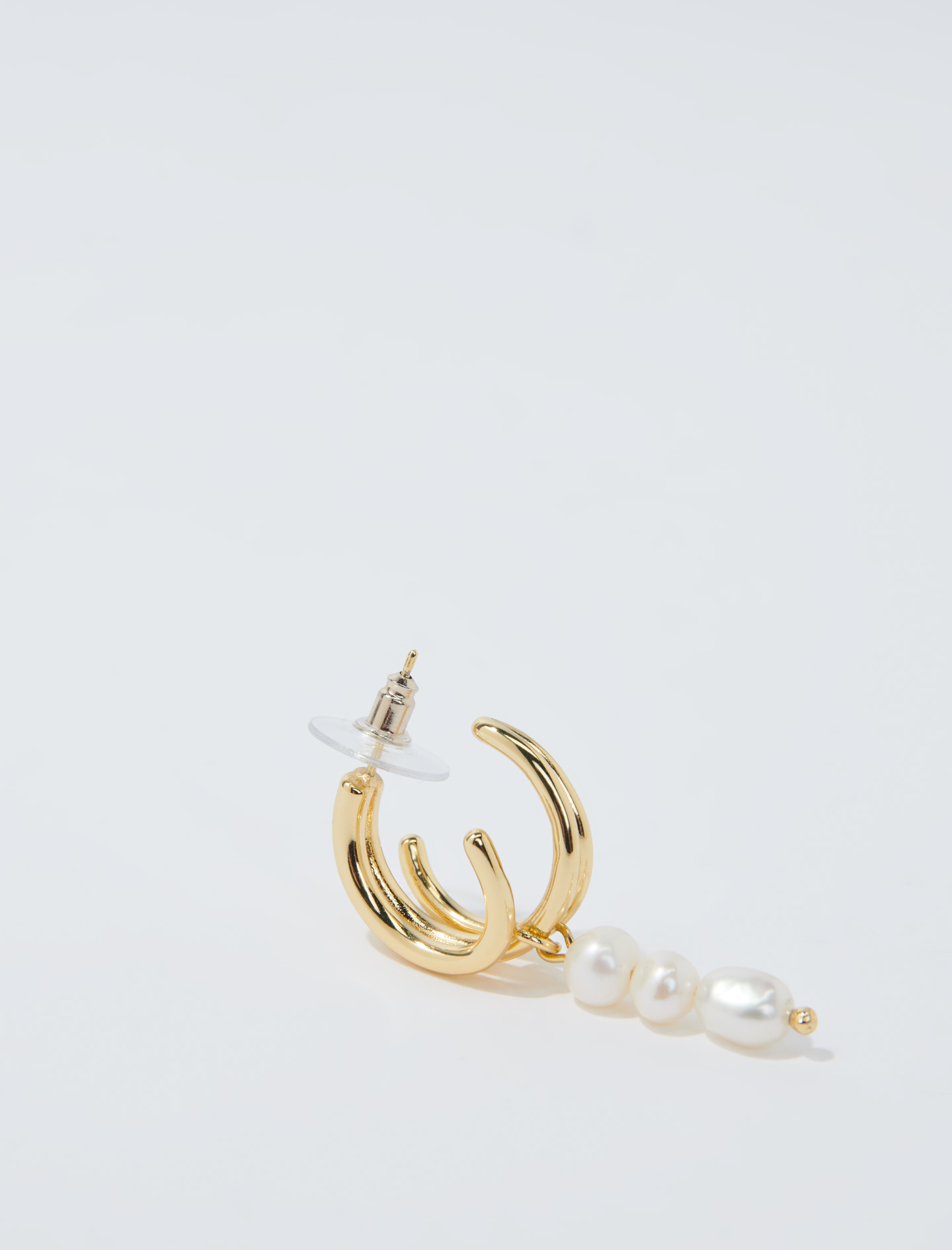 Earrings decorated with pearls - Gold