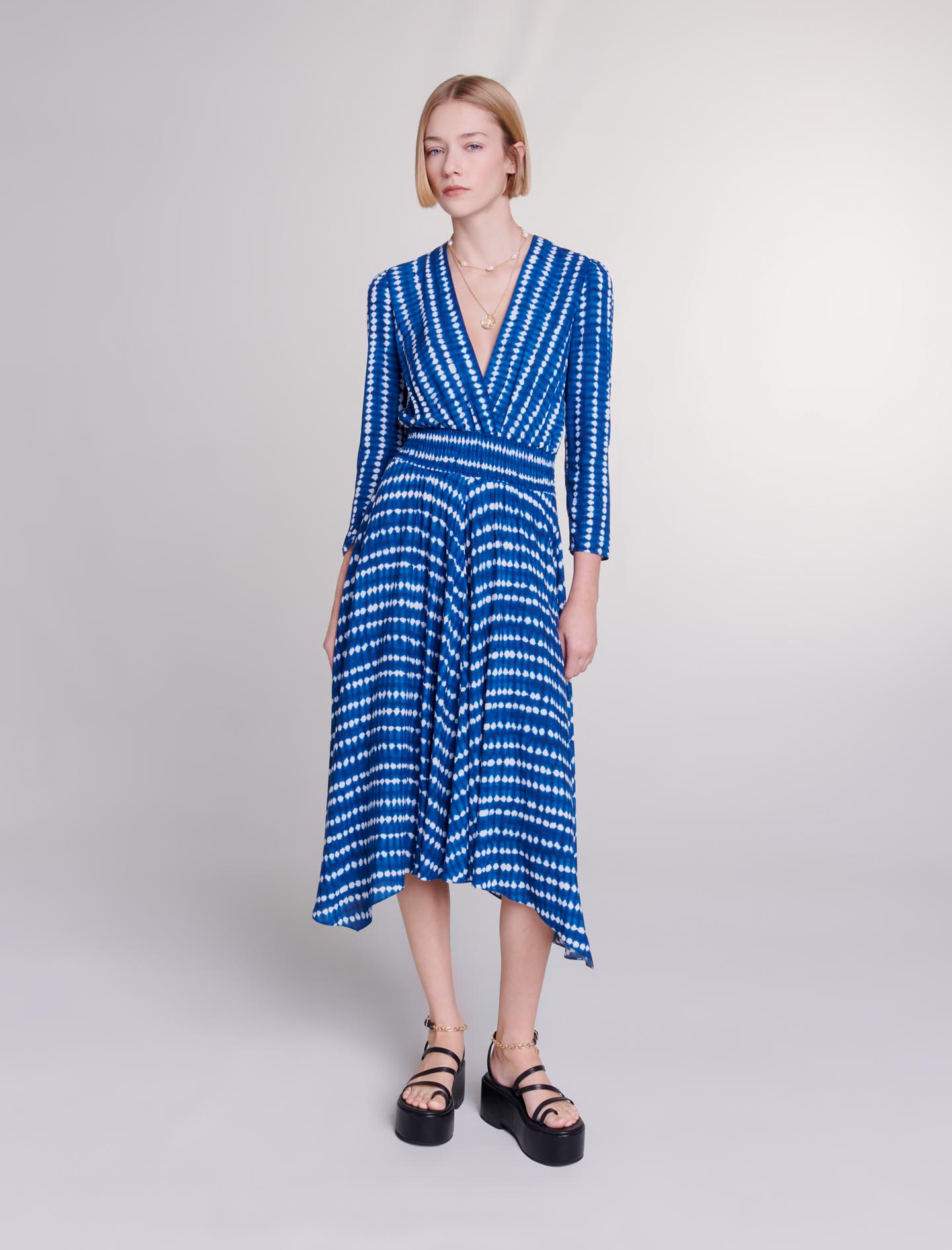 Asymmetrical maxi dress - Blue