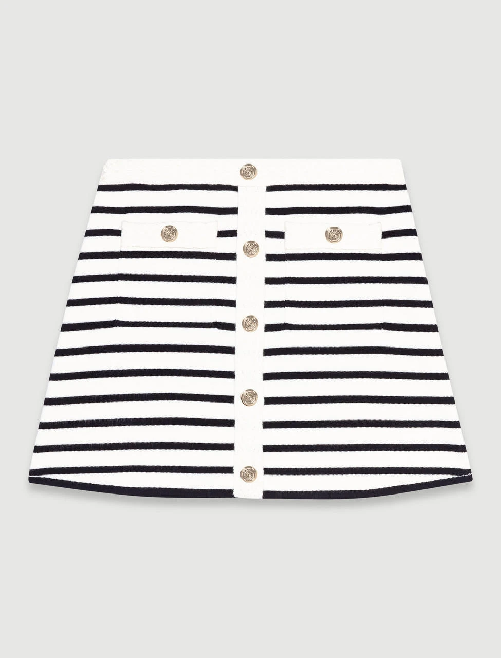 Maje Short striped knit skirt - Navy 
