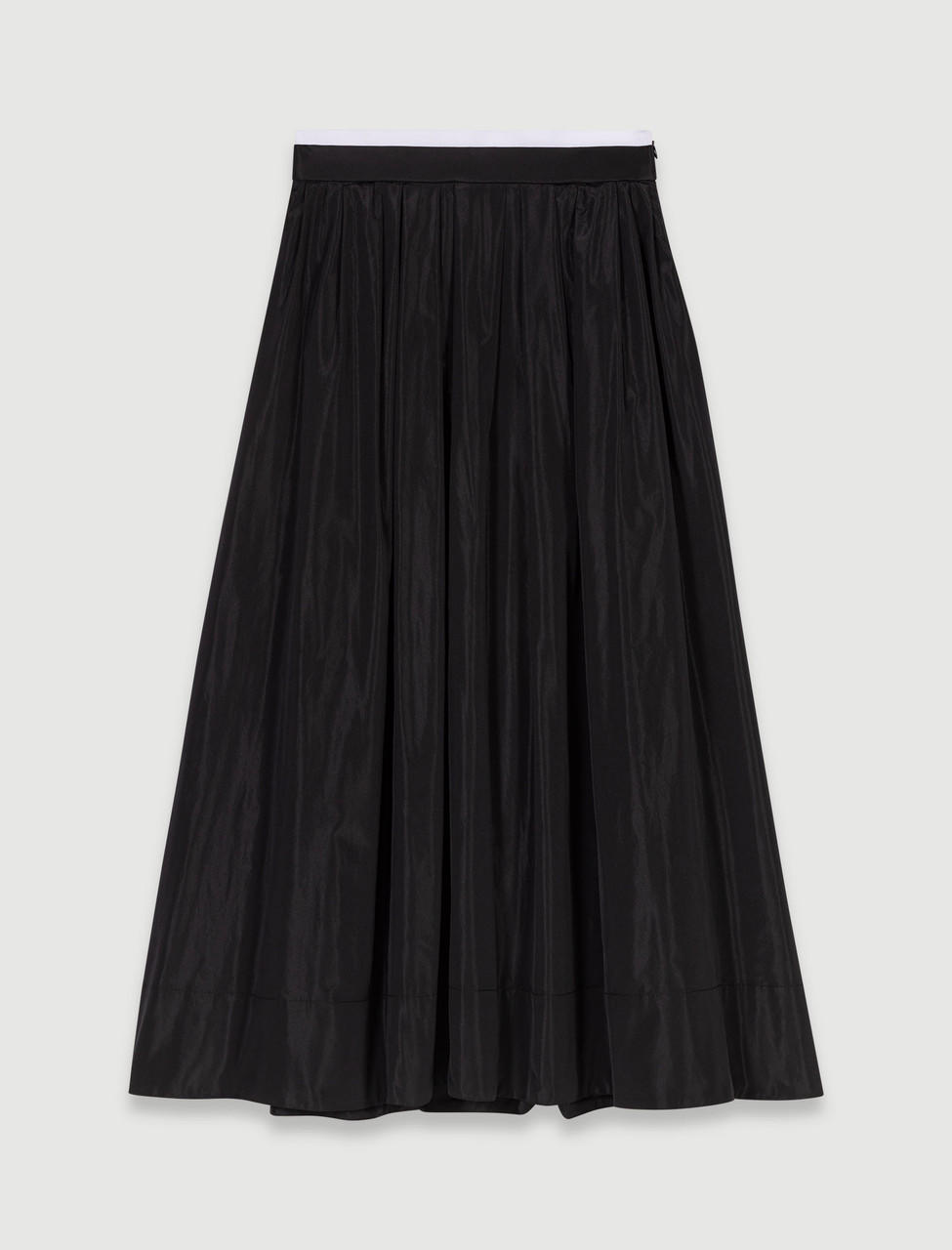 Maje Long skirt with contrast waistband - Black  Maje Long skirt with contrast waistband - Black