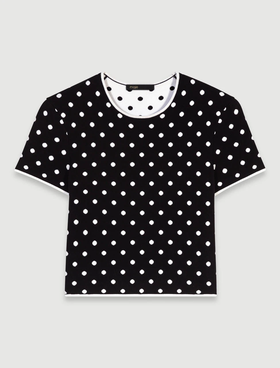 Maje Fancy knit top - Black / White 