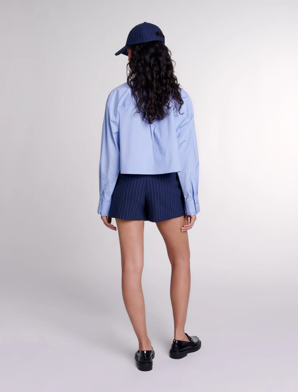 Striped layered effect shorts - Navy