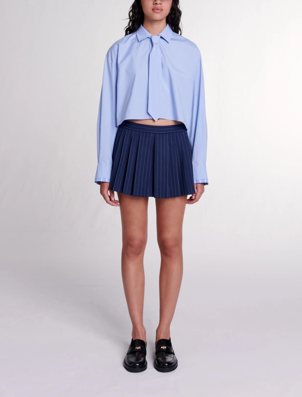 Striped layered effect shorts - Navy