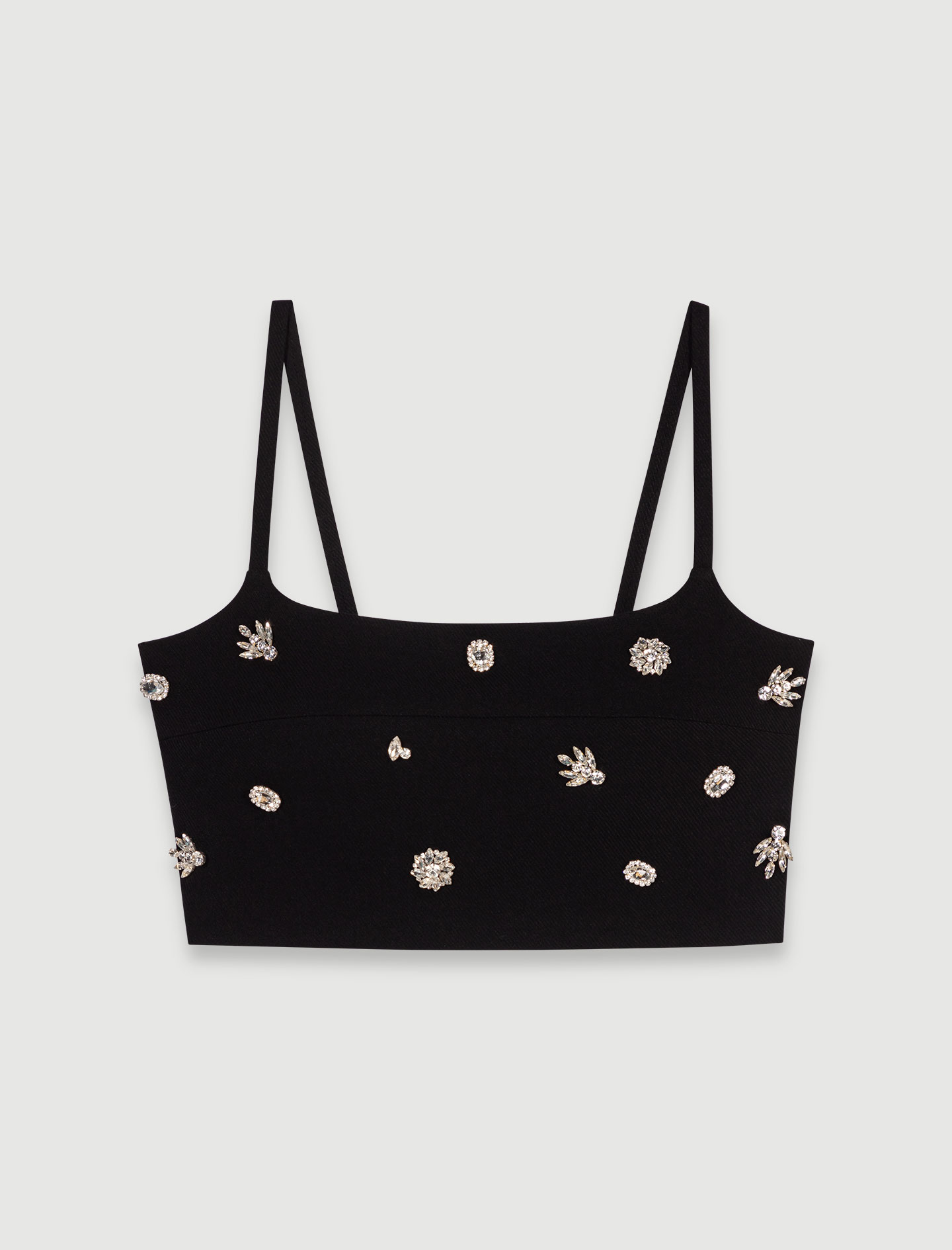 Diamanté crop top - Black