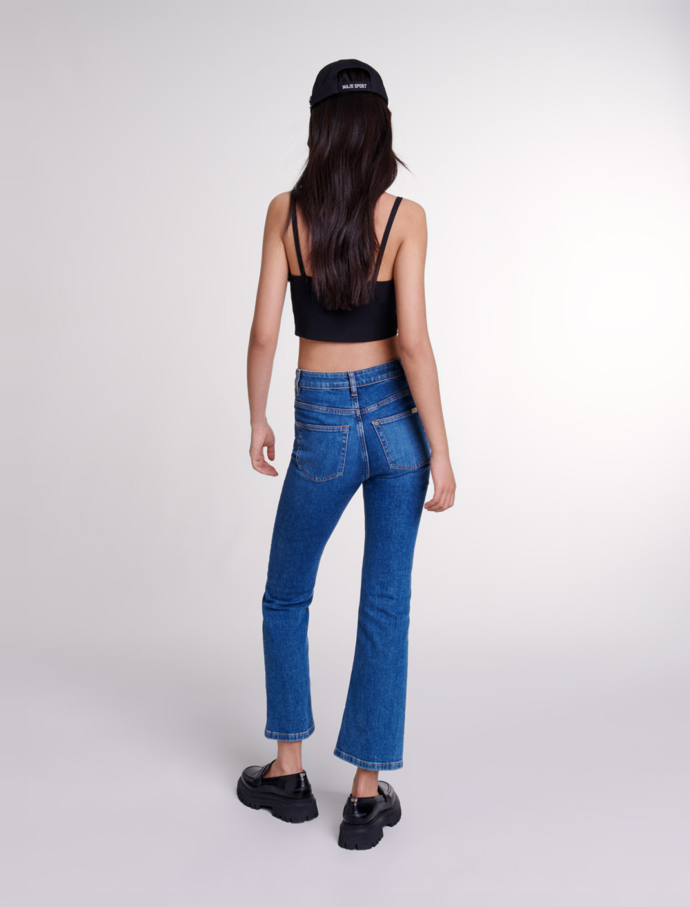 Diamanté crop top - Black