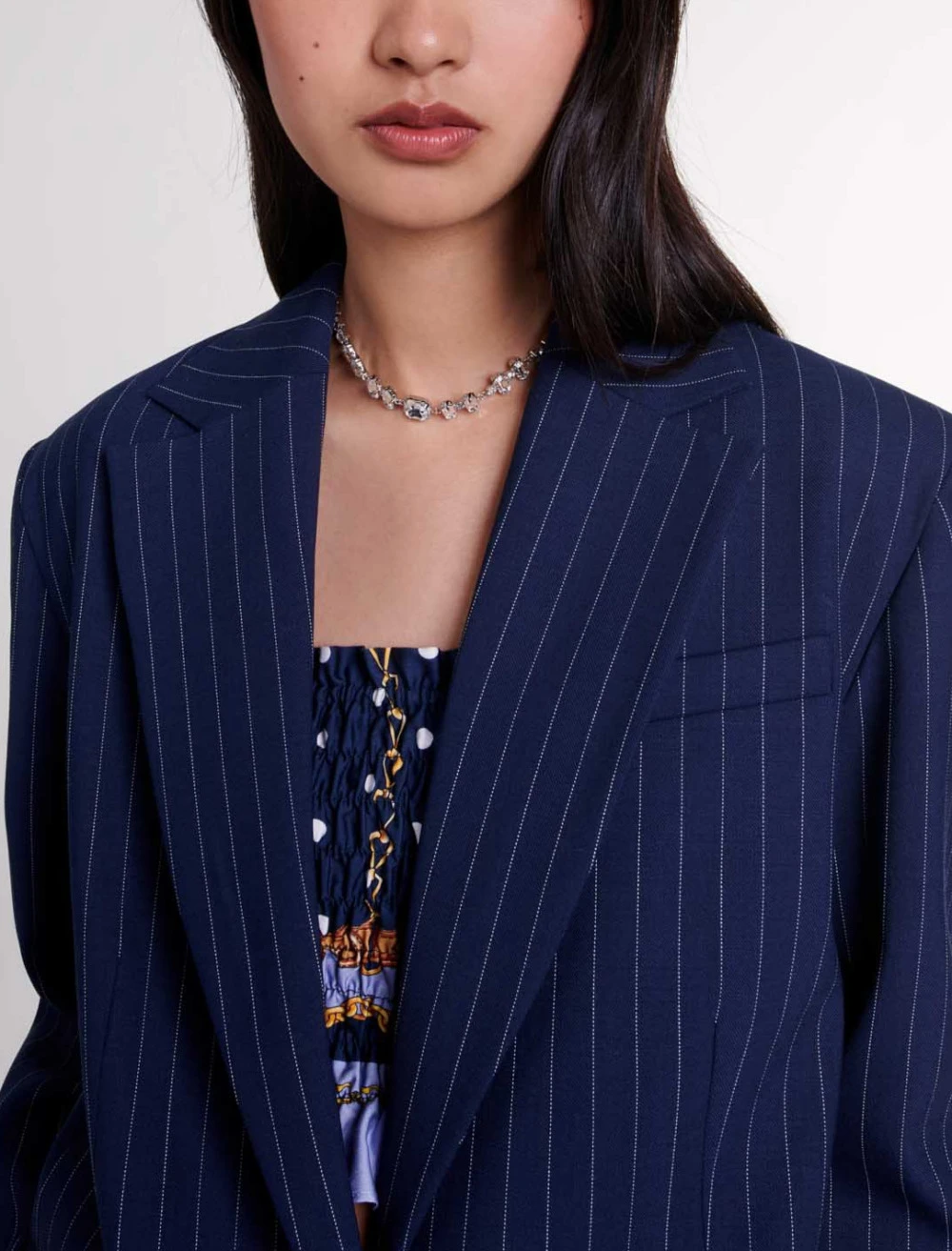 Striped suit jacket - Navy