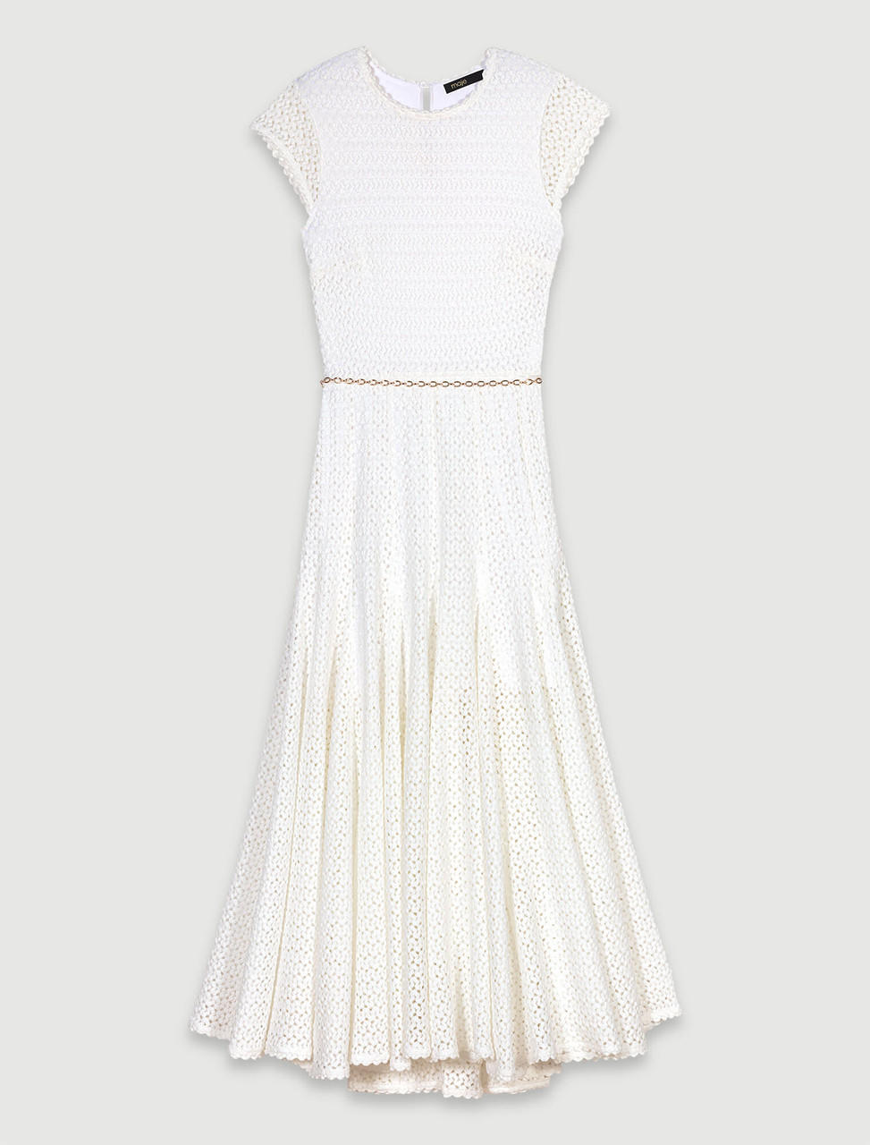 Maje Sleeveless rochet knit maxi dress - White 