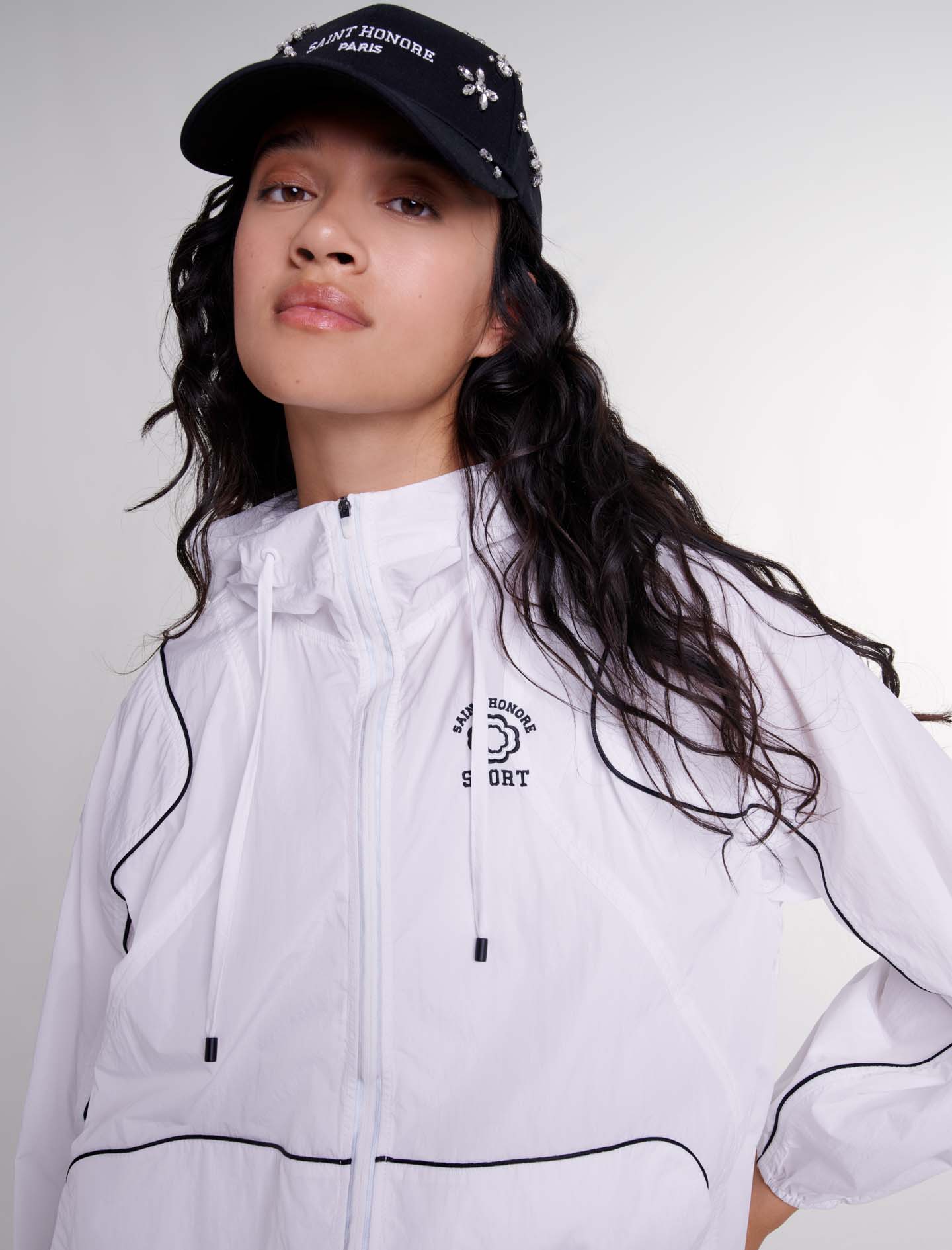 Hooded windbreaker - White