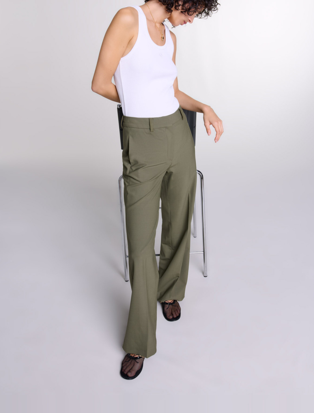 Straight leg suit trousers - Khaki
