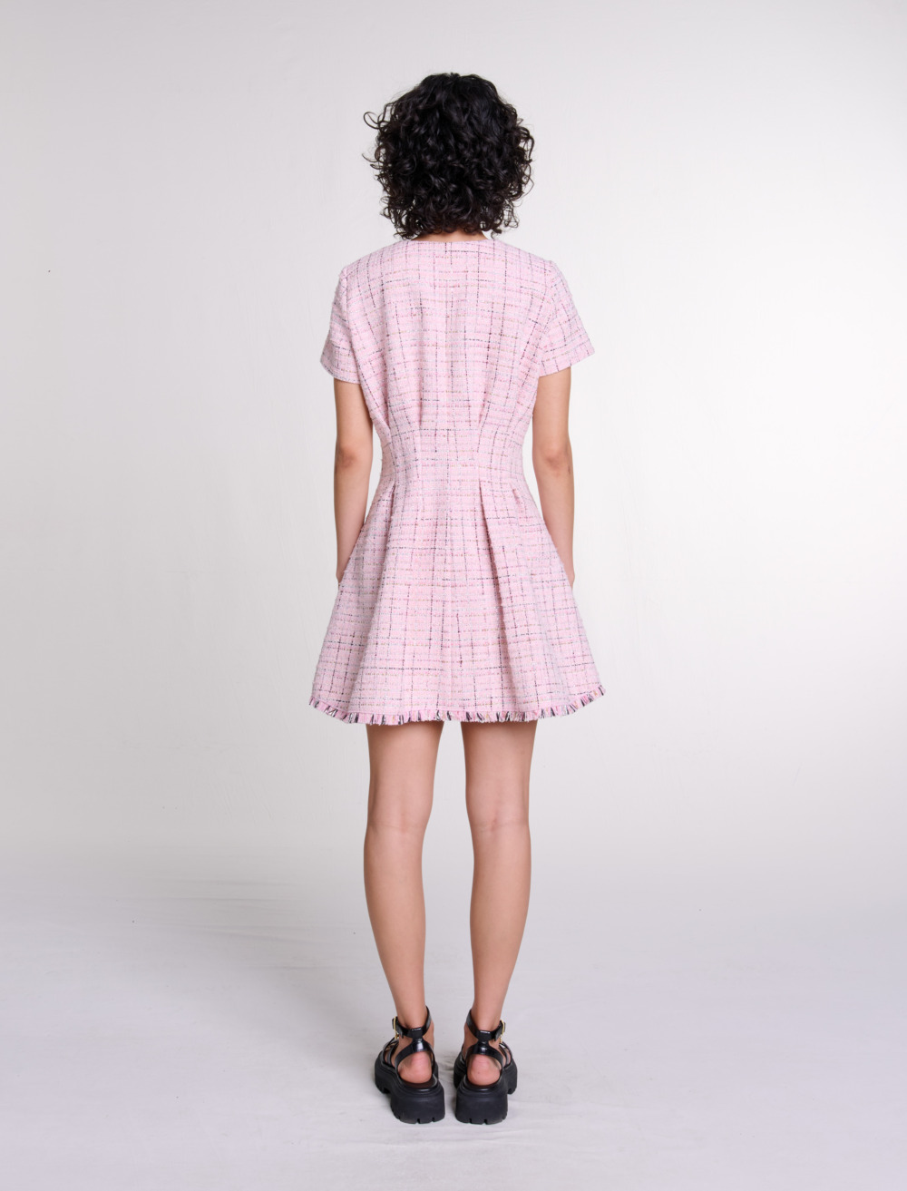 Tweed babydoll dress - Pink