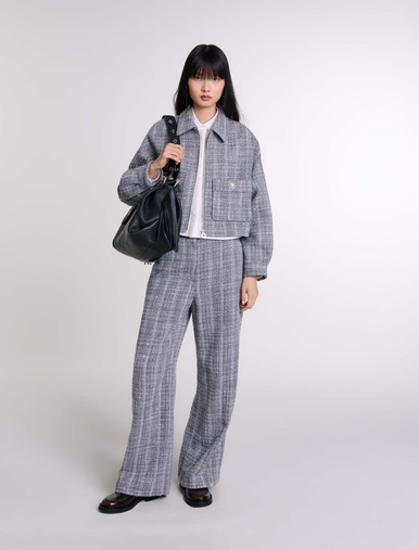 124VIBLEED Short tweed jacket - Blazers & Jackets - Maje.com