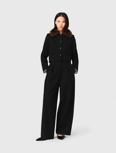 Short jacket with removable collar Black | Maje