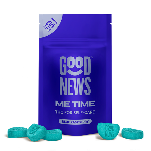 Good News Me Time | Blue Raspberry THC Gummies; 10mg D9 THC (10ct)