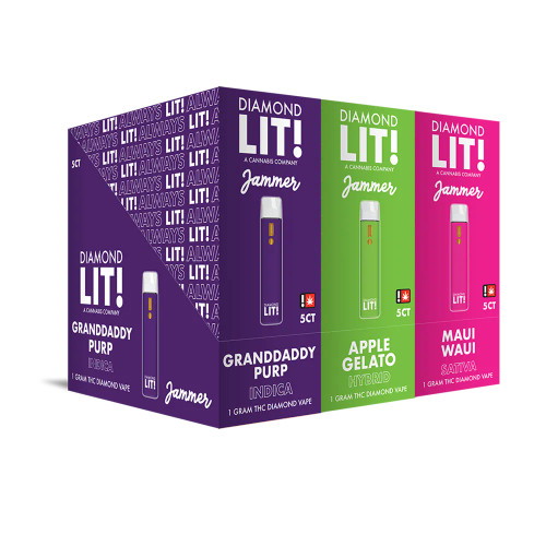Diamond LIT THC Disposable Vape Jammer – 1g (5ct Display)