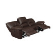 Coaster Clifford Leather Reclining Sofa in Brown; Reclined 