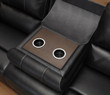 Coaster Lee Transitional Motion Sofa in Black; Cup Holders 2