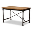 Baxton Studio Verdin Vintage Rustic Industrial Style Wood and Dark Bronze-finished Criss Cross Desk