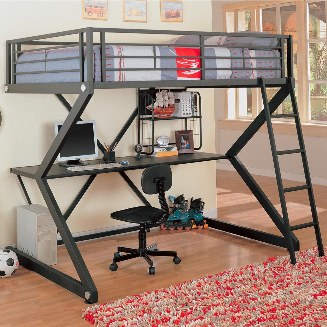 Black full sales loft bed