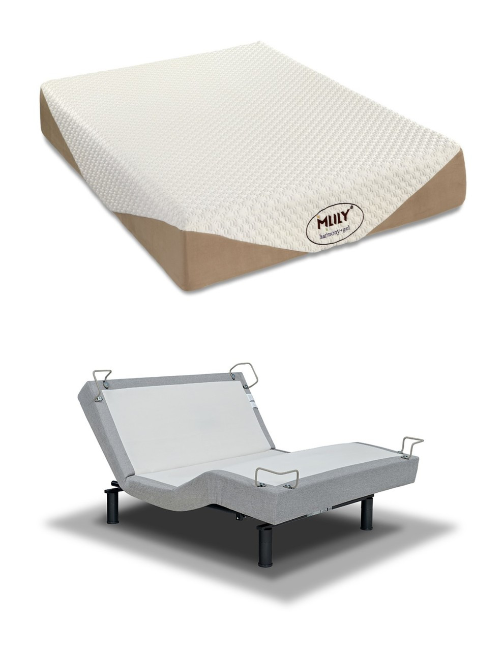 Mlily harmony 10 gel memory foam mattress reverie 5d adjustable bed set