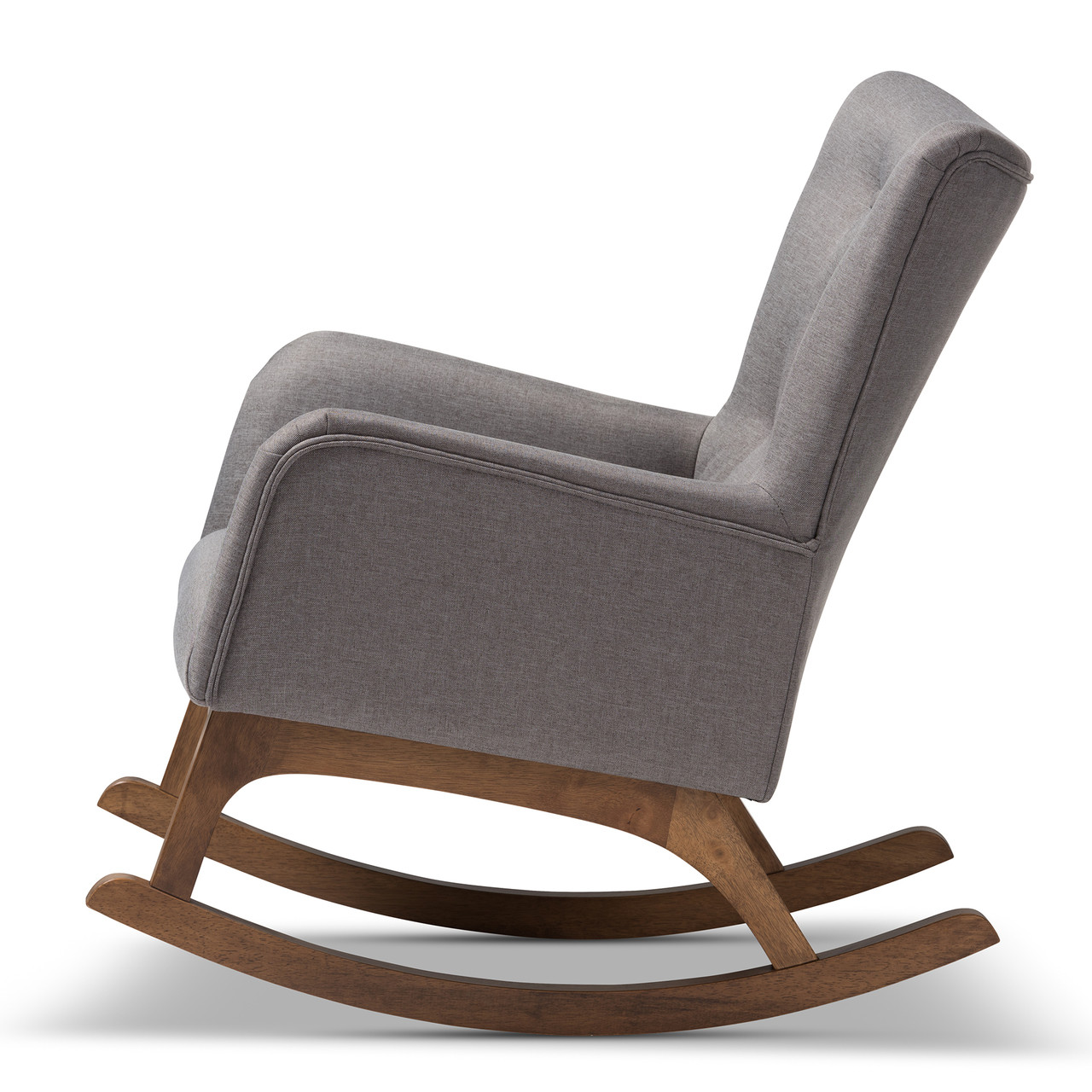 Baxton Studio Waldmann Mid-Century Modern Grey Fabric Upholstered