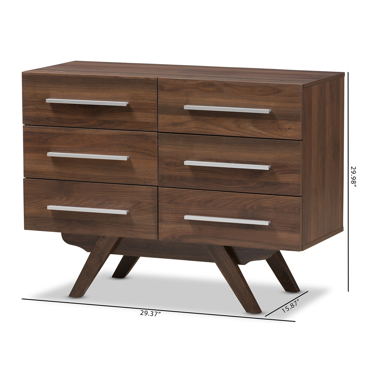 Baxton Studio Auburn Mid Century Modern Walnut Brown Finished Wood