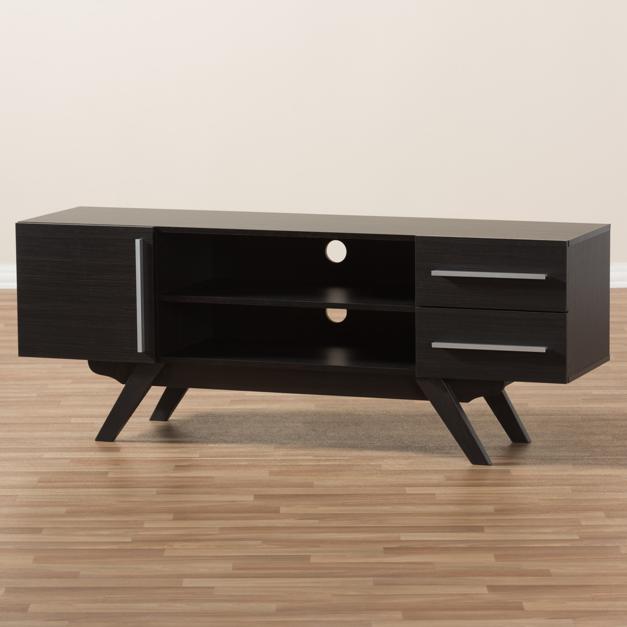 Baxton Studio Ashfield Mid Century Modern Dark Brown Finished Wood