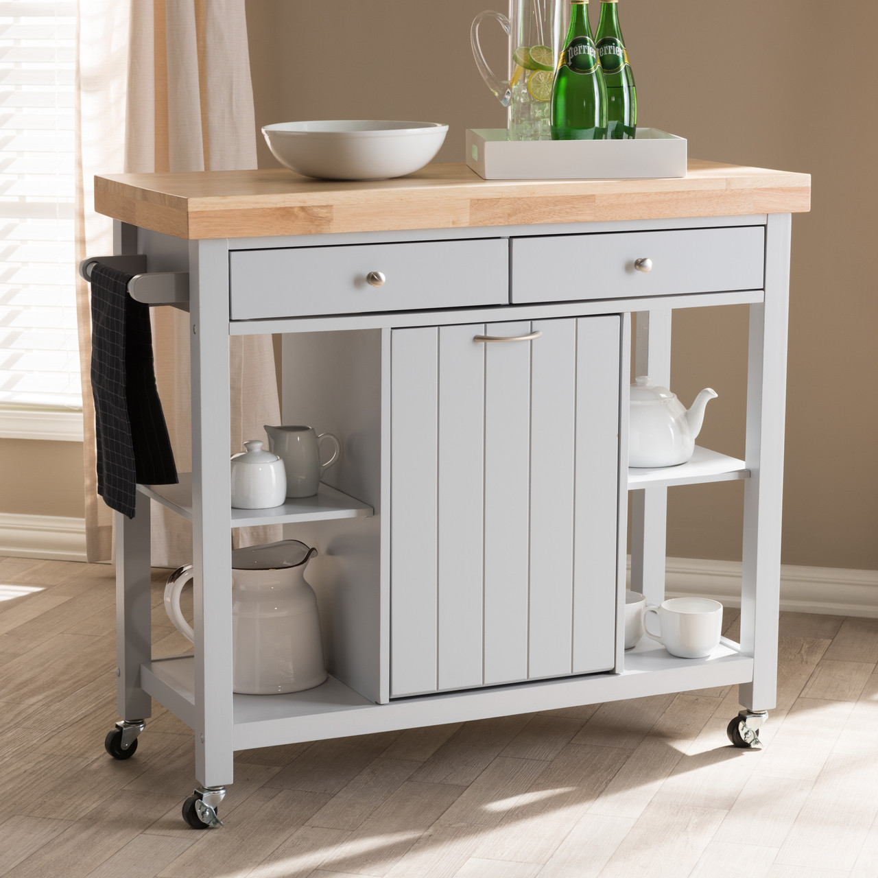 Baxton Studio Hayward Coastal and Farmhouse Light Grey Wood