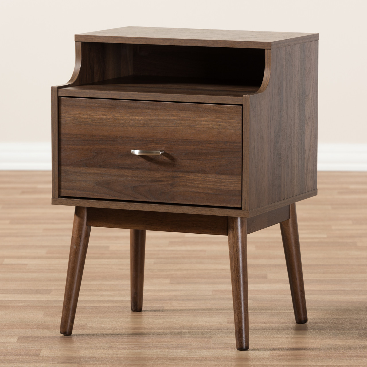 Baxton Studio Disa Mid Century Modern Walnut Brown Finished