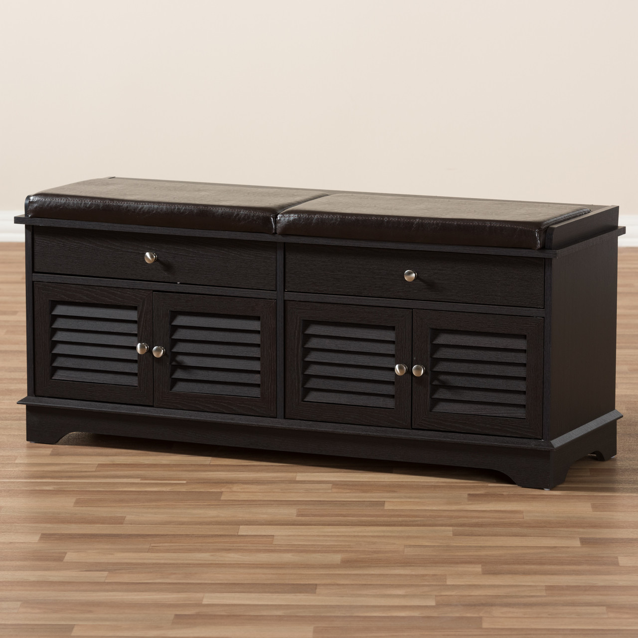 Baxton Studio Leo Shoe Storage Bench - Thumbnail 3