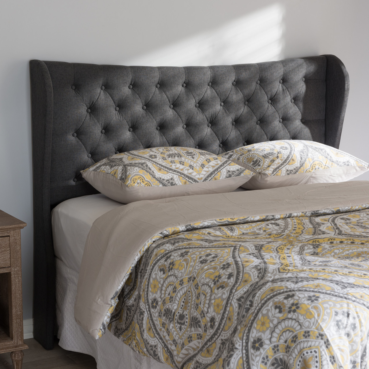 Baxton Studio Cadence Modern and Contemporary Dark Grey Fabric