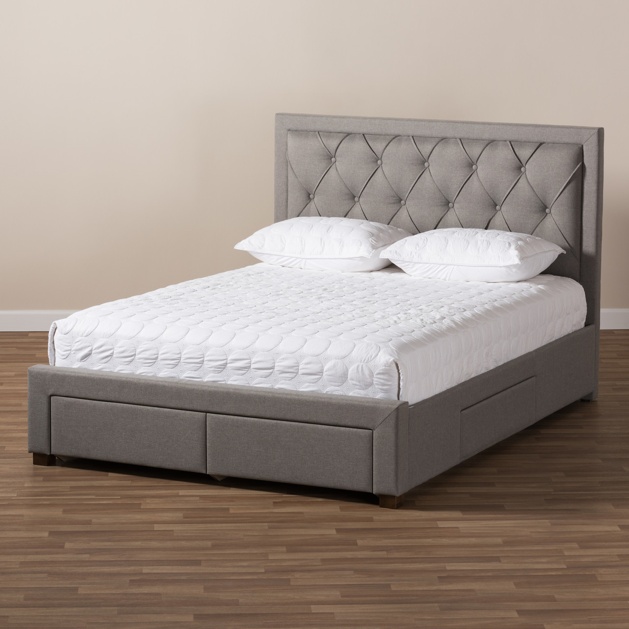 Baxton Studio Aurelie Modern And Contemporary Light Grey Fabric Upholstered Storage Bed Dealbeds Com