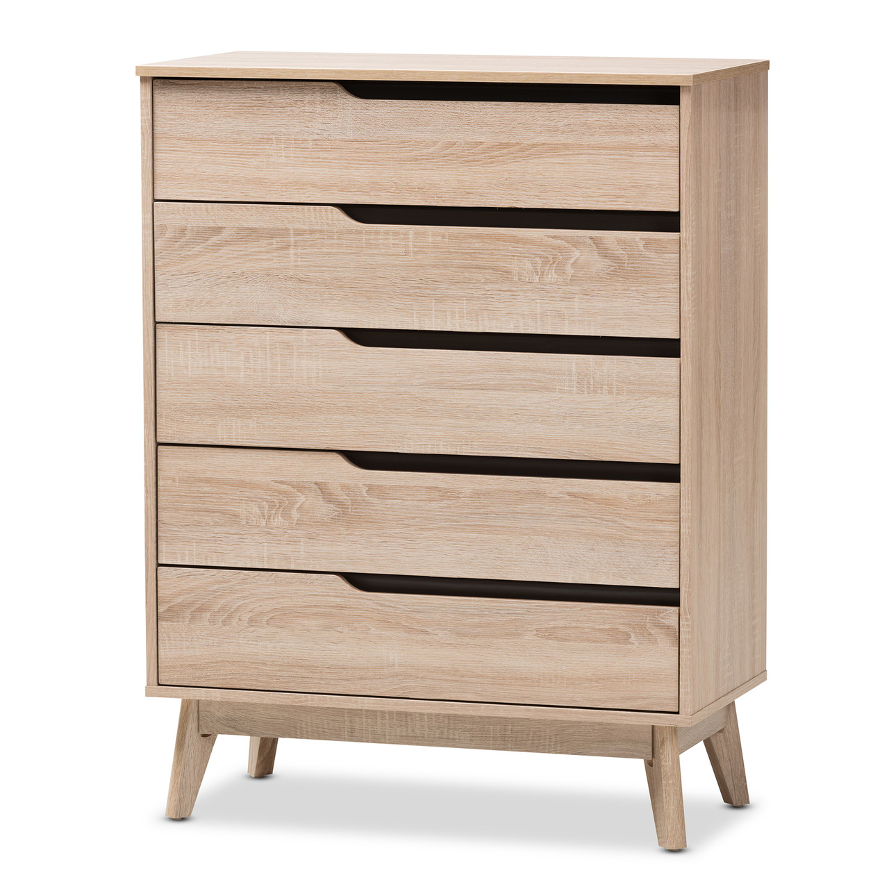 Baxton Studio Fella Mid Century Modern Two Tone Oak and Grey Wood