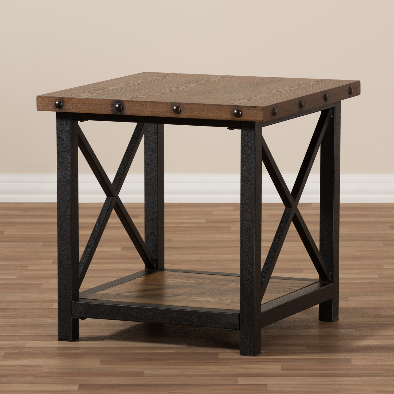 Baxton Studio Herzen Rustic Industrial Style Antique Black