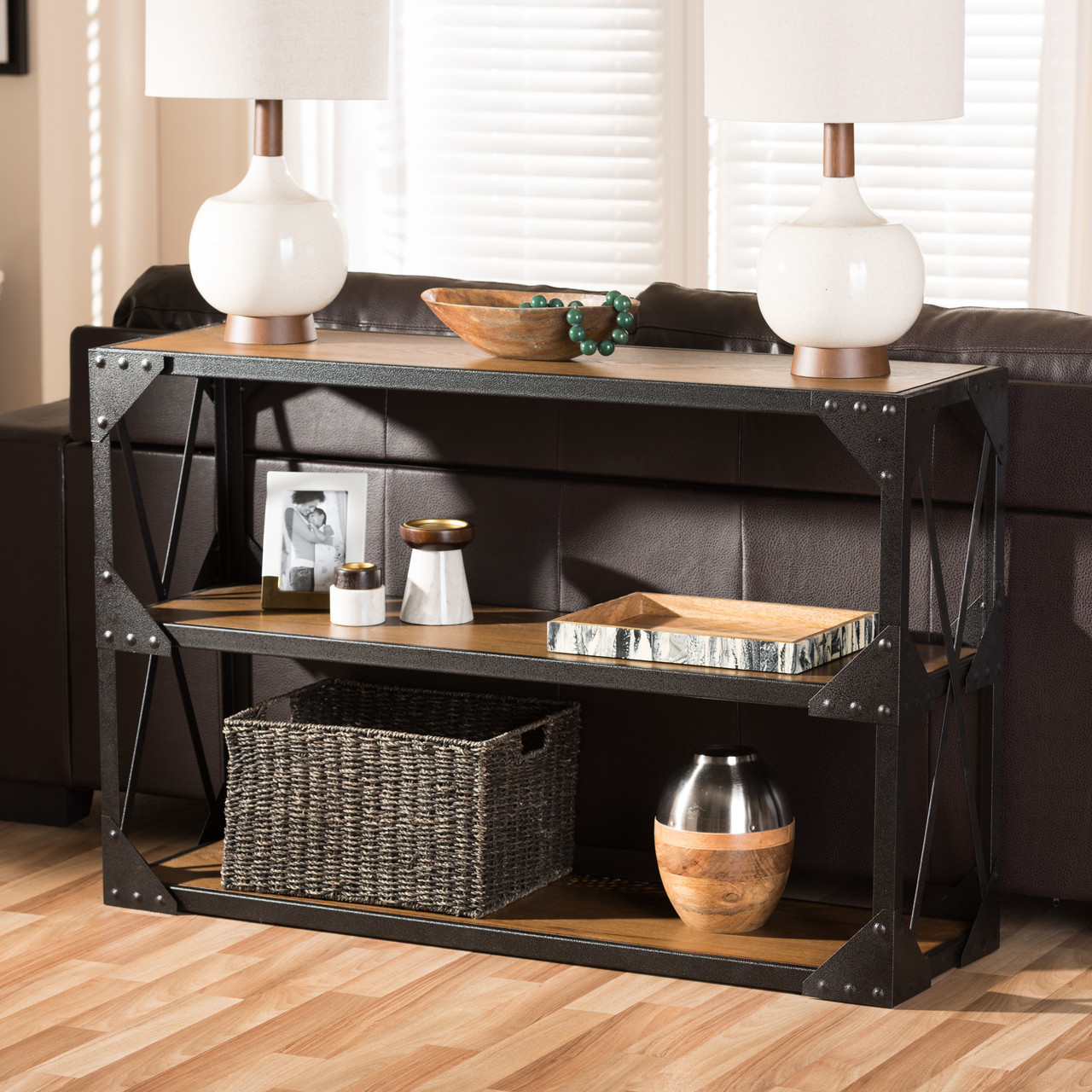 Baxton Studio Hudson Rustic Industrial Style Antique Black