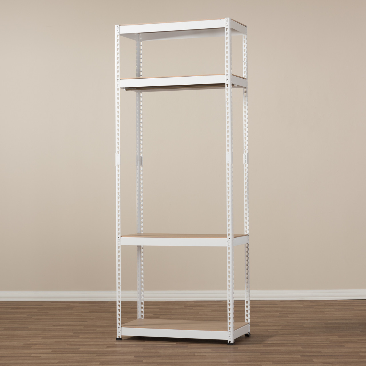 Baxton Studio Gavin White Metal 4Shelf Closet Storage Racking