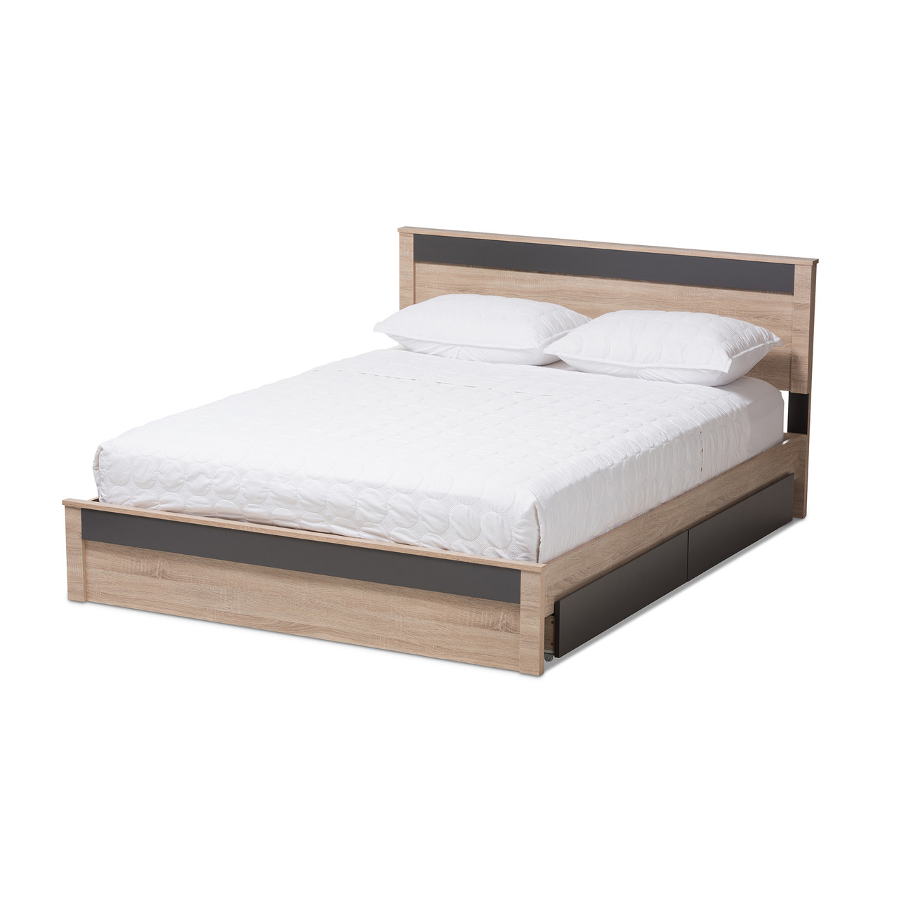 Baxton Studio Jamie Modern and Contemporary Two Tone Oak and Grey