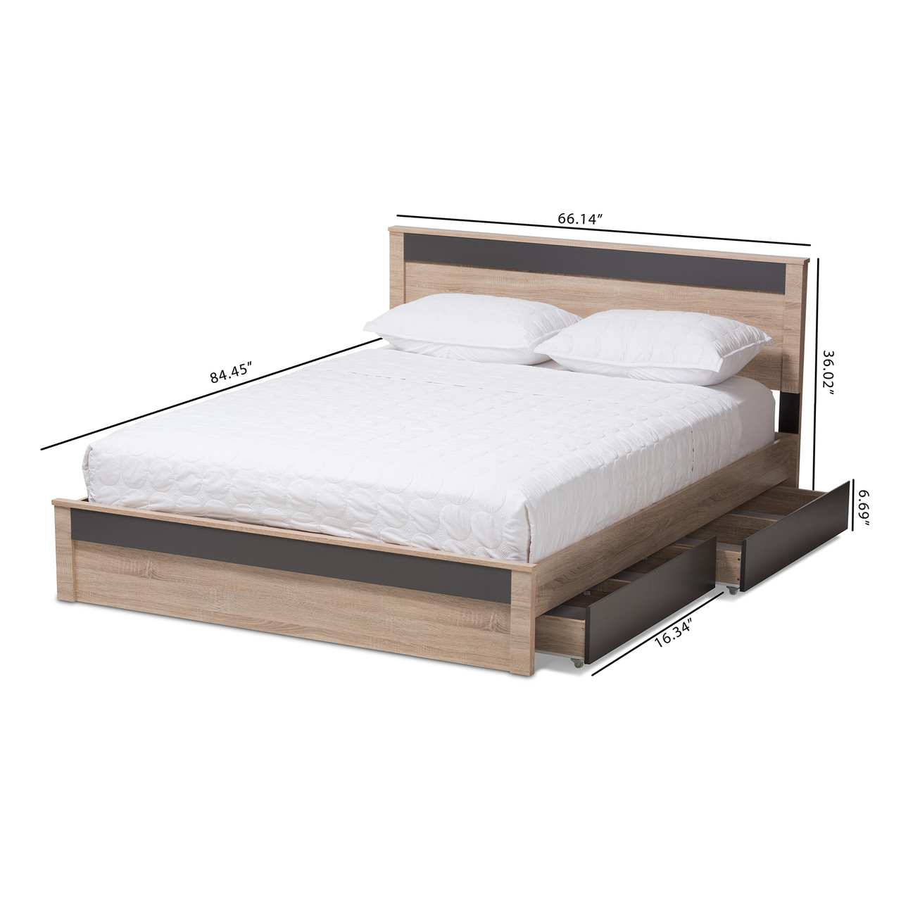 Baxton Studio Jamie Modern and Contemporary Two Tone Oak and Grey